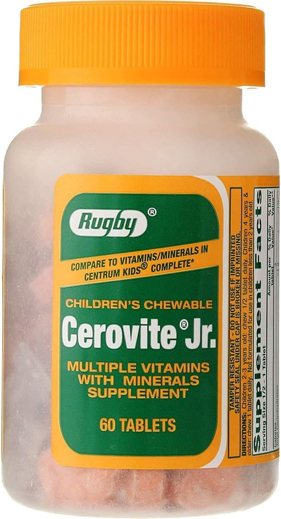Rugby Cerovite Jr. Laste närimistable 60 Tabs