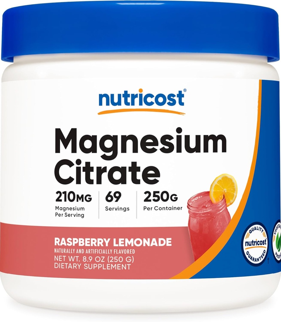 Nutrikost Magneesiumtsitraadipulber (Raspberry Lemonade, 250 Gram)