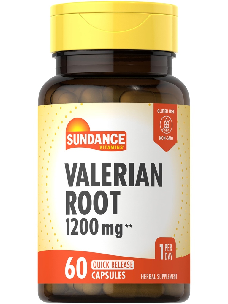 Sundance Valerian Root Supplement | 1200mg | 60 Quick release kapslid | Non-GMO ja Gluteenivaba valem