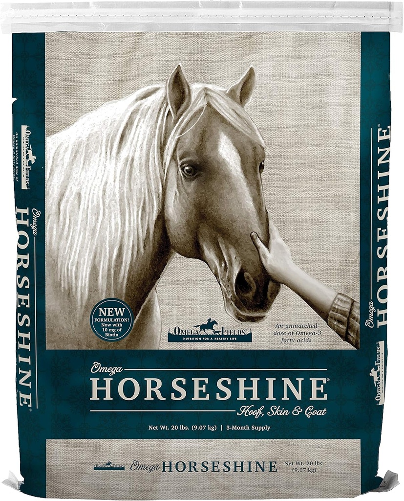 Omega Horseshine Omega 3 täiendus, aitab säilitada läikiv tervislik kate, 20 naela, pruun