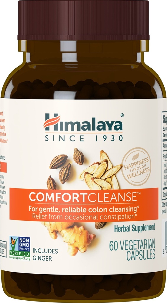 Himalaya ComfortCleanse Detox ja õrn Colon Cleanse & Juhuslik kõhukinnisus, Taimetoitlane, 500 mg, 60 kapslit, 1 kuu tarne