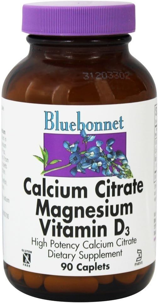 Kaltsiumtsitraat Magneesium Plus D-vitamiin 90 kapslit - Bluebonnet