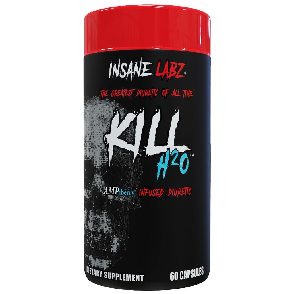 Insane Labz Kill H2O, AMPiberry Infundeeritud Diureetikum, Vähendada Vee Säilitamist ja Puhumist Relief Dandelion Juur ja Roheline Tee ekstrakt, 20 Servings