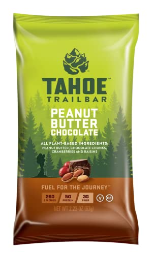 Tahoe Trail Bar, Plant-Based Natural Energy Bar (2.22 Ounce Protein Bar, 12 Count) Kõrge Valguga Mitte-GMO, Gluteenivaba, Vegan Tervislik Suunad - Maapähklivõi Chocolate