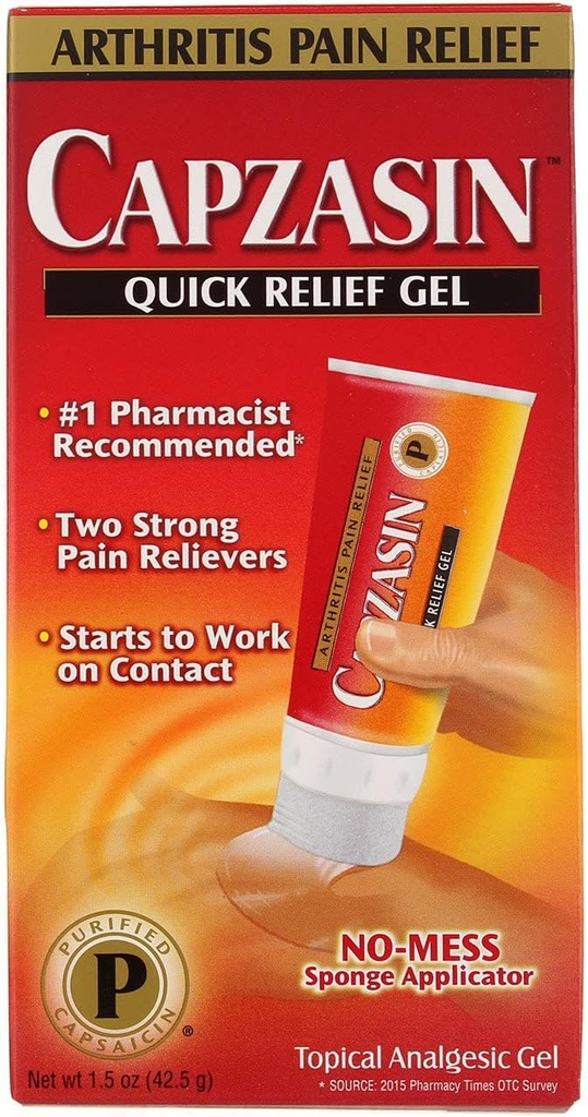 Kapsasiin Kapsasiin Artriit Valu leevendamine Kiire relief Gel, 1, 5 oz (Pack of 3)