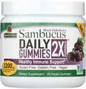 Looduse vastus Sambucus Daily Gummies | 2X Rohkem Elderberry 3200 mg kontsentratsioon | Alkoholivaba, gluteenivaba, želatiinivaba, vegan, GMO-vaba ja säilitusaineteta | (45 loend (1. pakk)