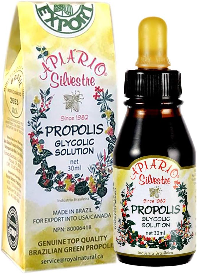 Brasiilia roheline propolis Glükoolne ekstrakt - Immune Booster/Sore Throat/Suuhooldus/Antioxidant/CardioHealth - Imporditud São Paulo, Brasiilia - 1 pudel