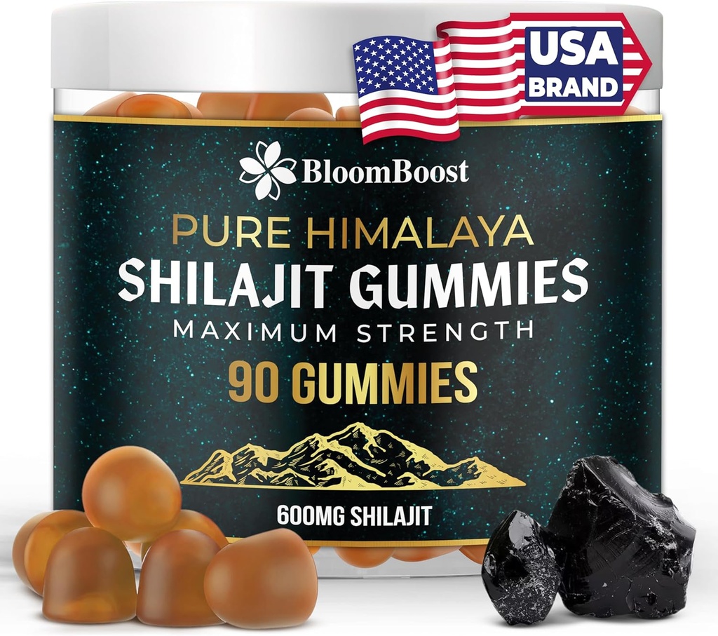 Shilajit Gummies - suhkruvaba Himaalaja orgaaniline lisand | 600mg Shilajit, 90 Gummies energia ja heaolu jaoks