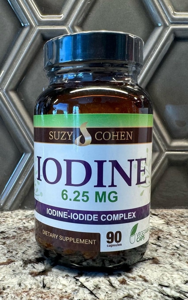 Suzy Cohen joodi kompleksi täiendus - 6, 25 mg joodi ja joodi segu - 90 taimset kapslit dieedi toetamiseks