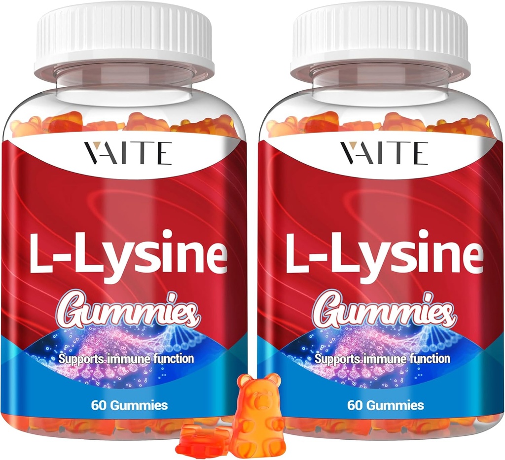 L-Lysine 1000mg Gummies - toetab nahka, huulte, veganit, gluteenivaba, 60 närimiskõlblikku lüsiini täiskasvanutele, vitamiine Kudede tervis ja immuunsüsteem, Aminohappe vitamiinilisandit ja kompleksseid toidulisandeid (2 Pack)