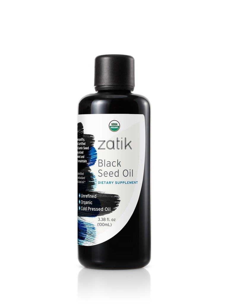 Zatik Naturals - Black Seed Oil, Unrefined, USDA Organic, Cold-Pressed - Higher EFAs, Serving Natural Immune Booster ja All-Natural Defense Mechanism. 3.38 fl oz