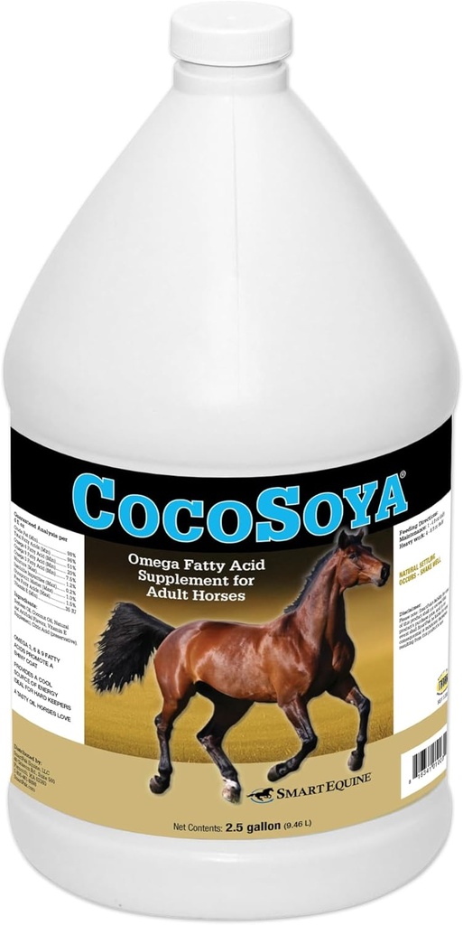 SmartEquine CocoSoya Oil | Naha ja kate õli | Sisaldab sojauba ja kookosõli üldiseks katte säraks ja hobuse terviseks | Toitvad rasvhapped läikivaks välimuseks | 2,5 gallonit