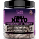 Clean+Lean Night Keto: First Ever Overnight Ketogenic Fat Burner & Sleep Aid | BHB Ketoonid + MCT Oil Extract + Vitamiinid ja mineraalid | 24 HR Dieet Sleep Great Lose Weight | Kõik Natural & GF | 60 Caps
