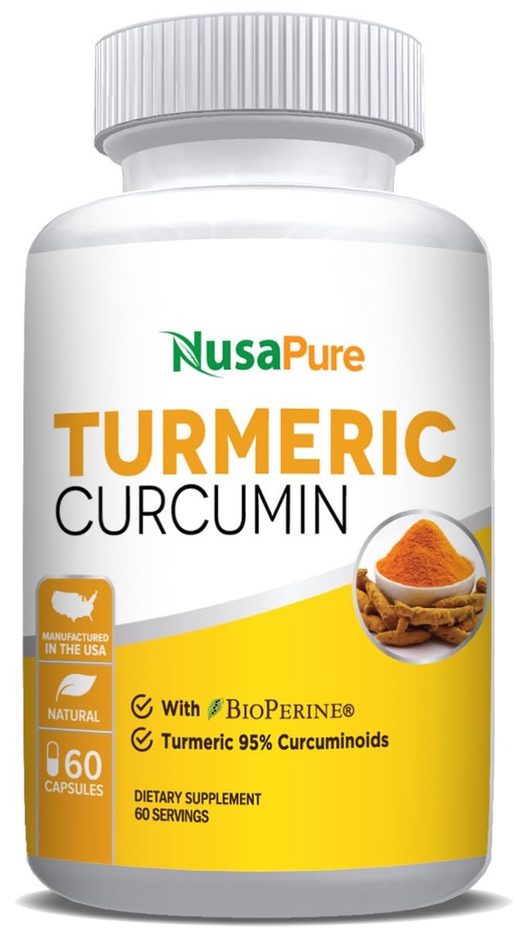 NusaPure Kurkumiin 600 mg 60 kapslit Kurkum 95% kurkuminoidid Toidulisand