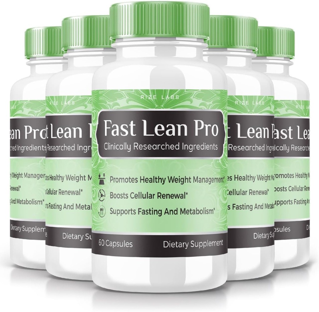Rize labs - Fast Lean Pro Dietary Supplement, Advanced Formula kapslid ekstra tugevust, Non GMO, soodustab tervislikku kaalujälgimist (300 kapslit) (ametlik pakett 5)