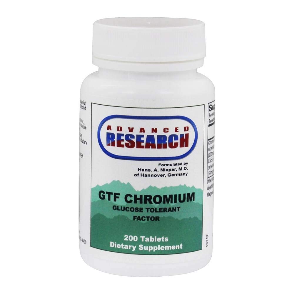 Täiustatud uuringud / toitainekandjad Gtf Chromium - Glükoosi taluvustegur 200 Tabs