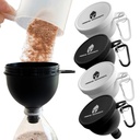 Proteiinipulber lehter komplekt - 4 pakendiga kaasaskantav veepudeli lehter | Ideaalne enne treeningut, BCAA-d ja valgupulbrit | No-Mess, Keychain Powder Container treeninguks, sobivuseks ja reisimiseks
