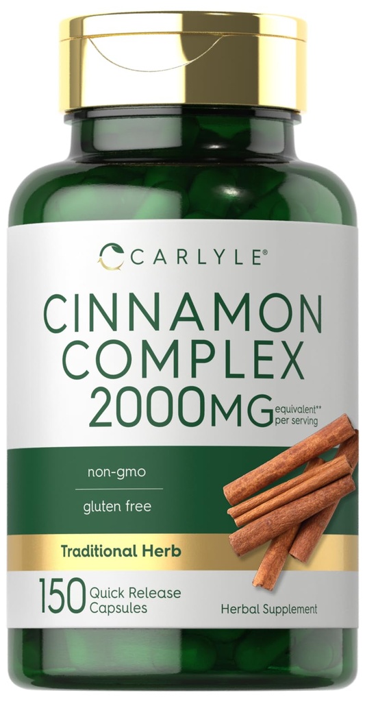 Carlyle Ceylon Cinnamon Kompleks Gymnema ja Mulberry | 150 kapslit | Mitte-GMO, Gluteenivaba täiendus