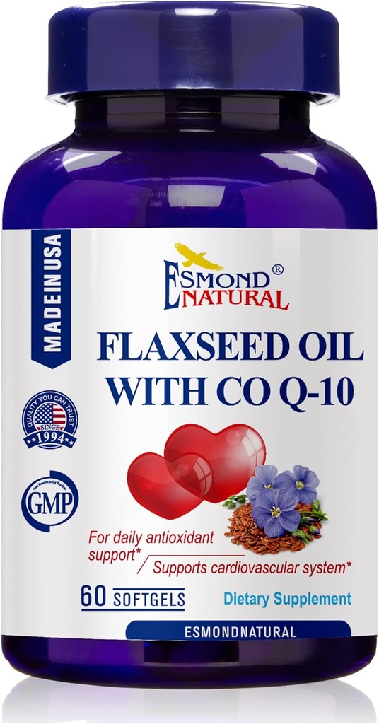 Linaseemneõli CO Q-10 (igapäevane antioksüdant ja südame-veresoonkonna süsteemi tugi), GMP, Natural Product Assn sertifitseeritud, valmistatud USAs - 400mg, 60 Softgels