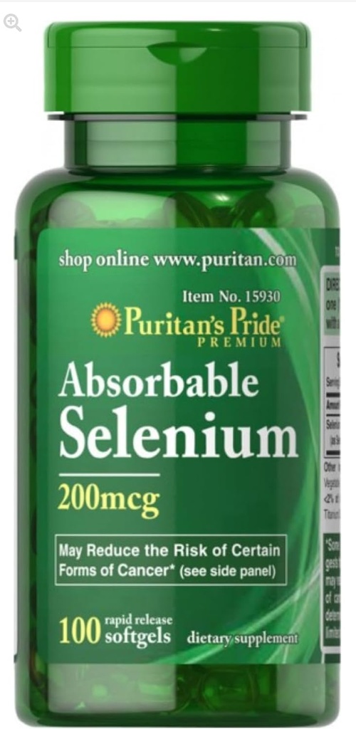 Puritaanid Pride Selenium 200 mcg tabletid, 100 krahv