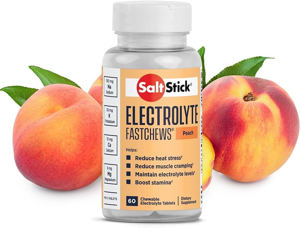 SaltStick Fastchews Puhverdatud elektrolüütsoolad Tablett - 60 krahv, virsik - 03-4060