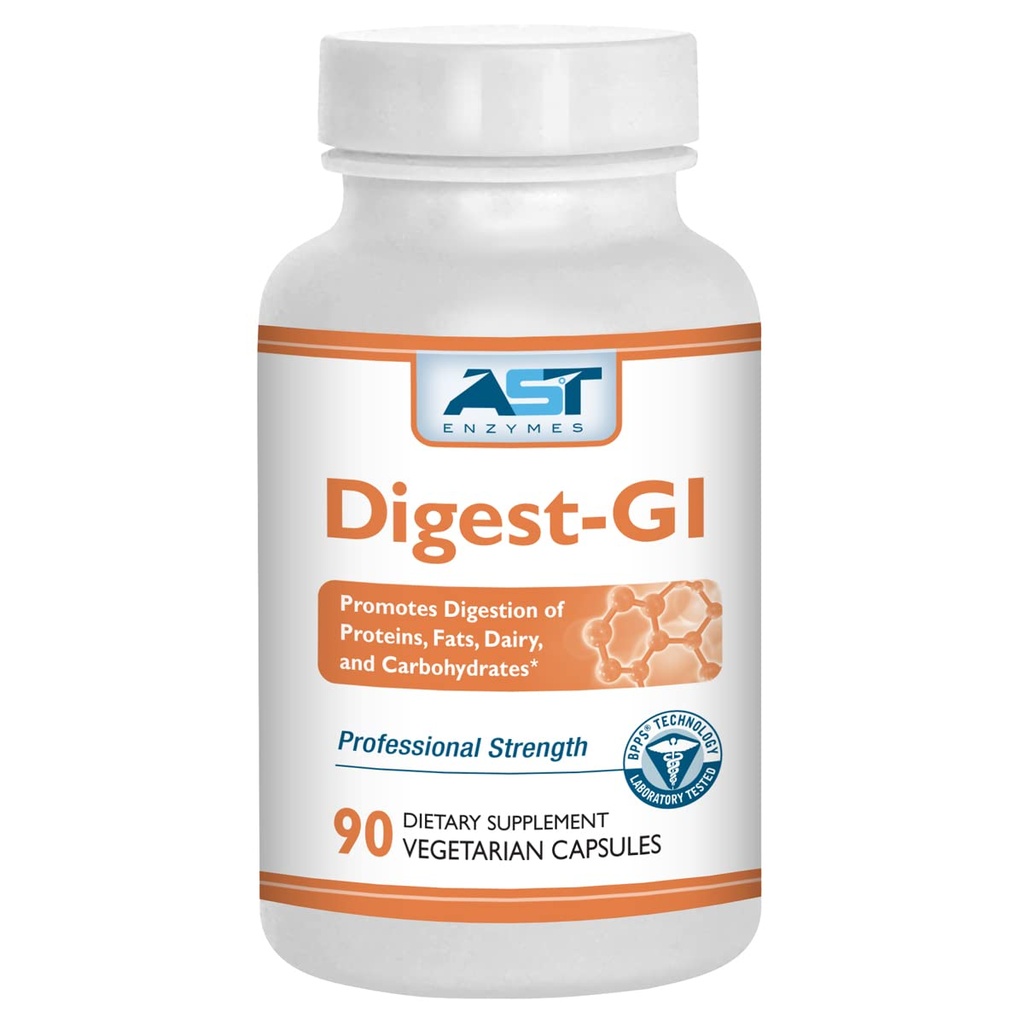 AST Ensüümid Digest-GI Seedetrakti Ensüüm - Naiste ja meeste seedimine ja puhumine - 90 taimekapslit