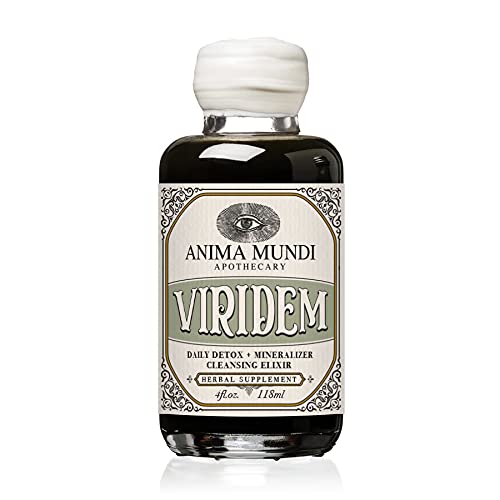 Anima Mundi apteeker Viridem Rohelised Detox Elixir - GI & Maks Detox Vedelik Toidulisand, Looduslik ürdipuhastus klorofülliga, Moringa + Orgaaniline Chlorella - Lisa mahla & tee (4oz / 118 ml)