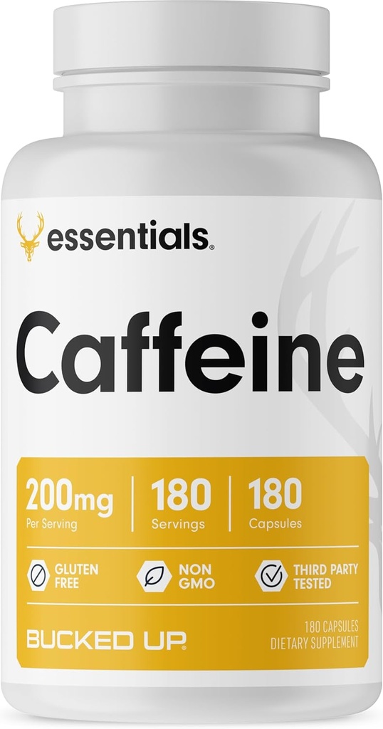 Kofeiin 200 mg ühe serveerimise kohta (180 serveerimist, 180 kapslit)