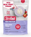 SlimFast kõrge valgusisaldusega smuutisegu Plus puuviljapulber, kõrge valgusisaldusega toidu asendaja pulber, kiudaine, C-vitamiin, 21 serveerimist, 1,29 naela, kolmekordne marja vanill (pakendamine võib varieeruda)