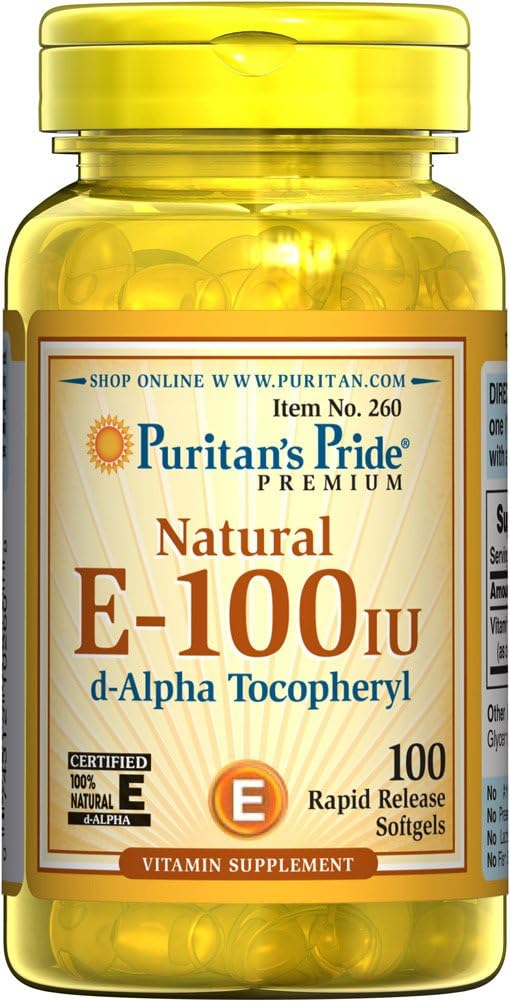 Puritan's Pride Vitamiin E-100 iu 100% Natural 100 Softgels