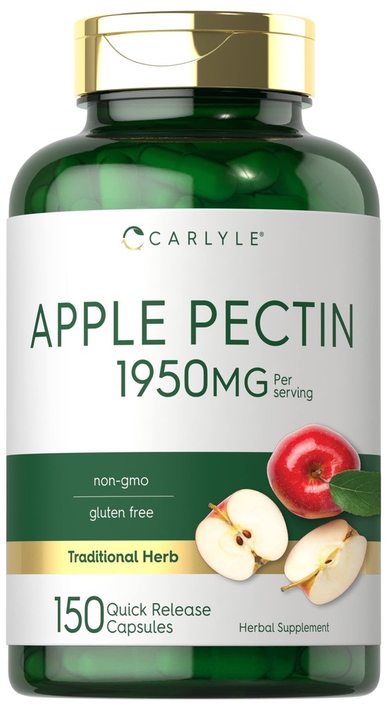 Carlyle Apple Pectin kapslid | 1950mg | 150 Pills | Non-GMO & Gluteenivaba Taimne täiendus