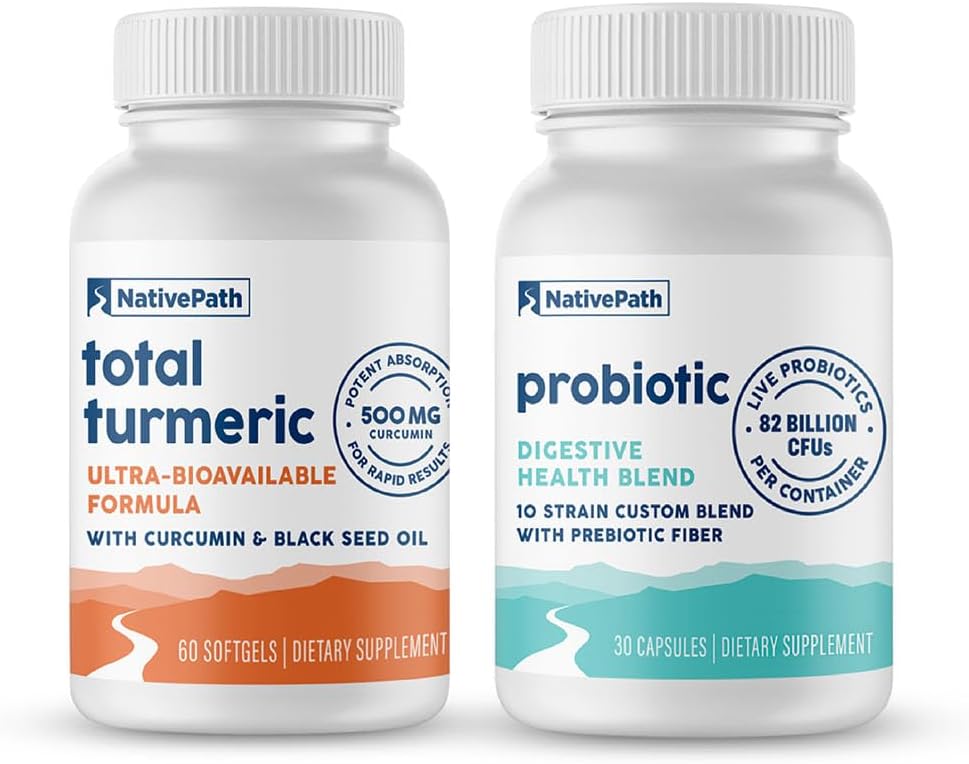 NativePath Võtke koos Bundle, Probiootikum ja Kurkum 30 Servings