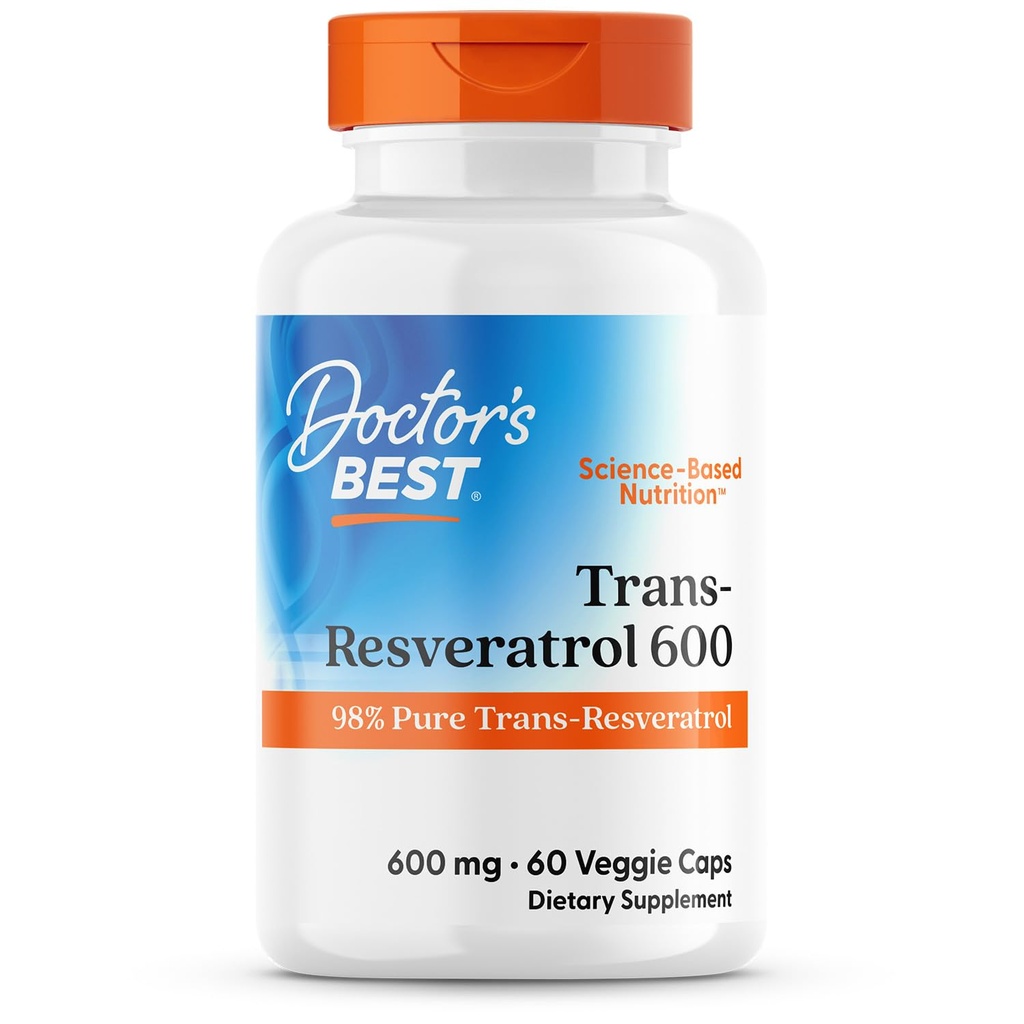 Arsti parim trans-resveratrool 600, 98% puhas trans-resveratro, mitte-GMO, gluteenivaba, sojavaba, Vegan 60 Veggie Caps