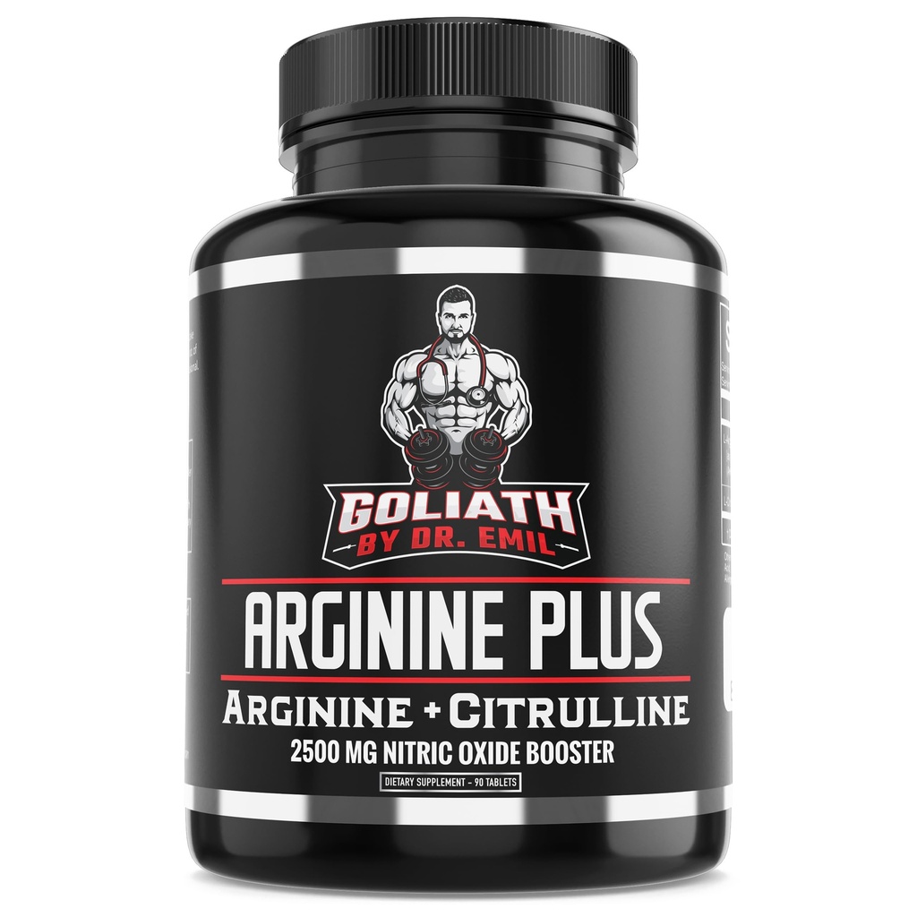 Dr Emil's ARGININE Plus - L Arginiin + L Tsitrulliin - 2500 MG suure annuse NO Booster tabletid - lämmastikoksiidi lisand vaskulaarsuse ja südame tervise jaoks (arginiin AAKG ja tsitrulliinmalaat 2:1)
