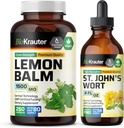 BIO KRAUTER Lemon Balm 250 kapslit & naistepuna tinktuur 4 Fl. Oz .