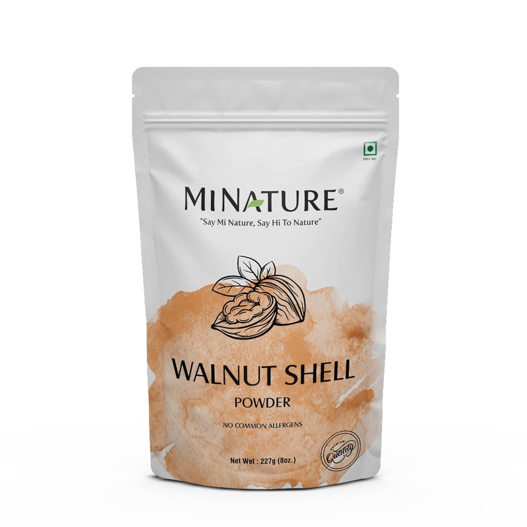 Looduslik kreeka pähkli kesta pulber, millel on taassuletav Zip Lock Pack, ilma ränidioksiidi ja mis tahes kunstlikud lisandid omatehtud looduslikule Scrub 227g, 1/2lbs, 8oz (pakendamine võib erineda)