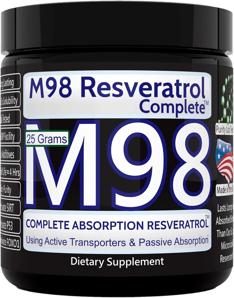 M98 Resveratrol Complete (M98-RC) - parem kui super mikroniseeritud - puhas pulber - 25 Grams