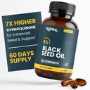 Holistiq Black Seed Oil Orgaaniline külmpressitud kapslid | 5% Tümokinoon | Non-GMO & Vegan | Nigella Sativa Black Cumin Seed Oil, Omega 3 6 9 Täiskasvanute immuunsuse tugi - 120 Softgels, 2 kuud pakkumine