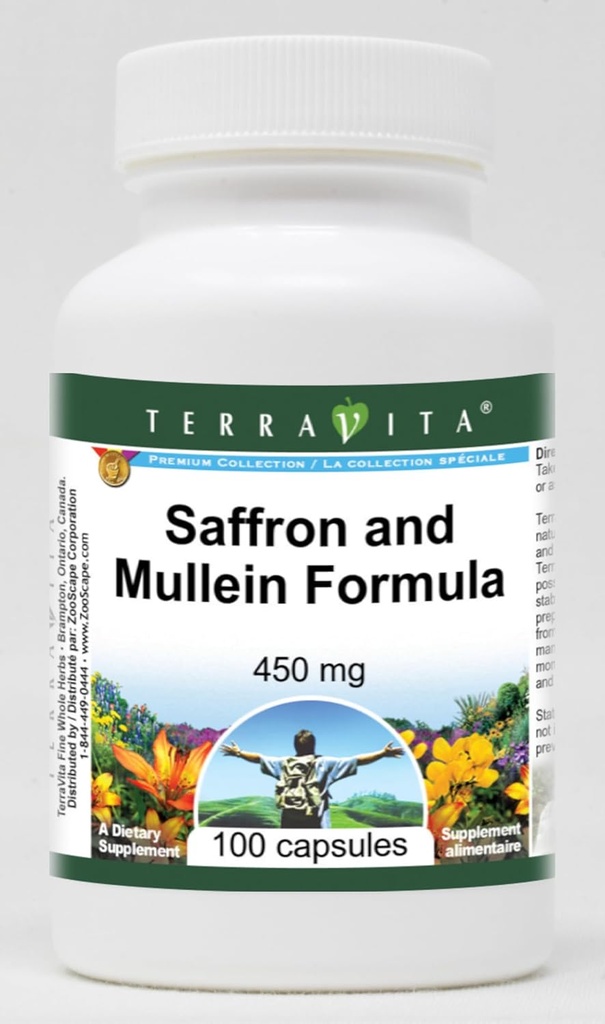 Safran ja Mullein Formula - 450 mg (100 kapslit, ZIN: 513981) - 3 pakendit