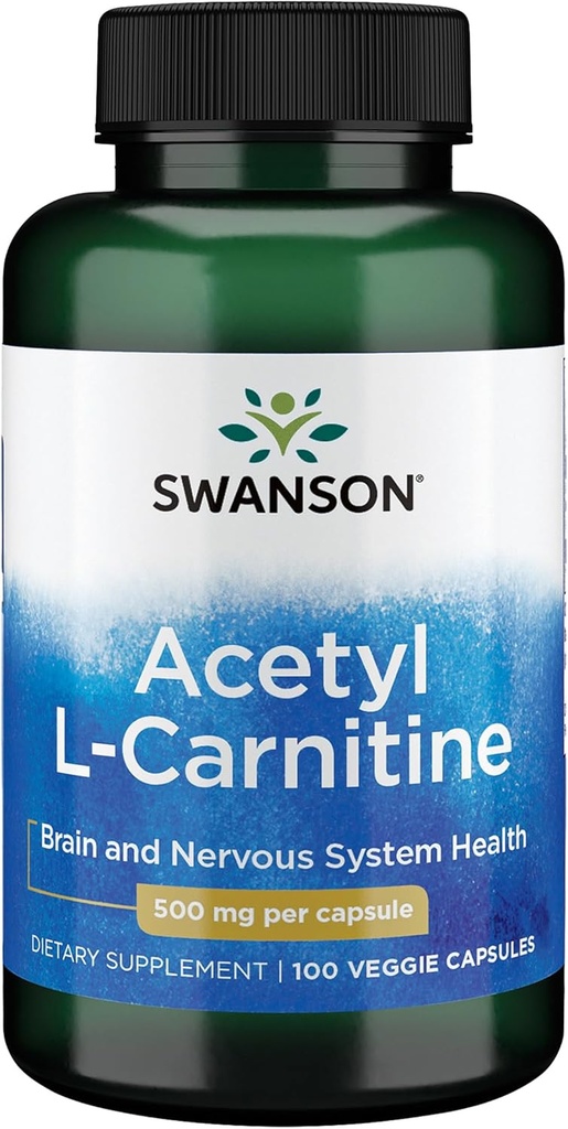 Atsetüül L-karnitiin 500 mg 100 kapslit Swanson Premium