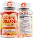 Kollageenpeptiidkummid naistele meestele, suhkruvaba multikollageeni lisand, 1400mg hüdrolüüsitud kollageeni tüüp I II III V X, 5000mcg biotiin, C-vitamiin A E D3 B6 juustele, nahale ja küüntele, luu, 60Cts