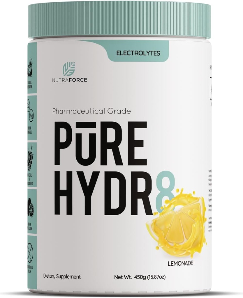 Puhas hüdr8 elektrolüütpulber – kookosvett infundeeritud – 700 mg kaaliumi, 100 mg magneesiumi, 80 mg naatriumi – suhkruvaba limonaadi