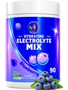Mustikahüdratsiooni pulber - nullsuhkru elektrolüütide joogisegu | 90 serveerimist | Keto, Vegan, Gluteenivaba | looduslikud elektrolüüdid lihaste taastamiseks, energiaks, krampide leevendamiseks | naistele, jooksjatele