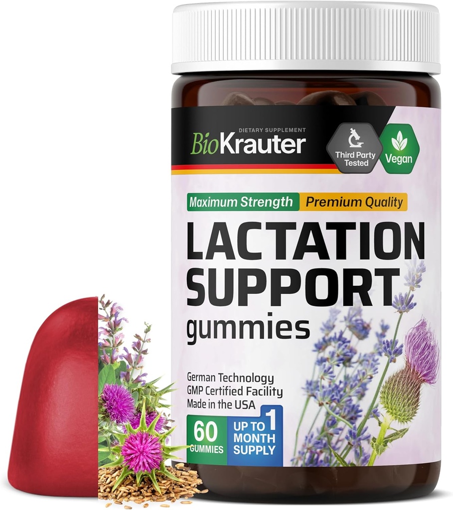 BIO KRAUTER Imetamise tugikummid - 60 närimist - looduslikud laktatsioonilisandid - kitsed rue, lambalääts, piimaohakaekstraktid - vegani rinnaga toitmise lisandid