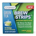 CALMOUR Natural Green Tea Extract Strips 10 Pack | Green Tea Bags Alternatiivne Travel Friendly On-The-Go Quick Lahustamiseks Strips | Sidrun Ingveri Tee Antioksüdandid | Matcha Green Tee Maitse