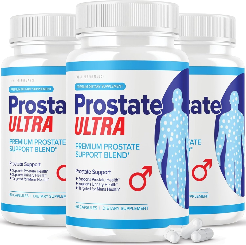 (3 Pack) Eesnäärme Ultra toidulisandid meestele Eesnäärme tervise valem (180 kapslit)