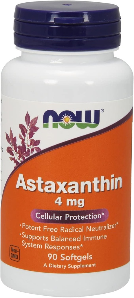 Now Foods Astaxanthin 4 mg - 90 Sgels 8 Pack
