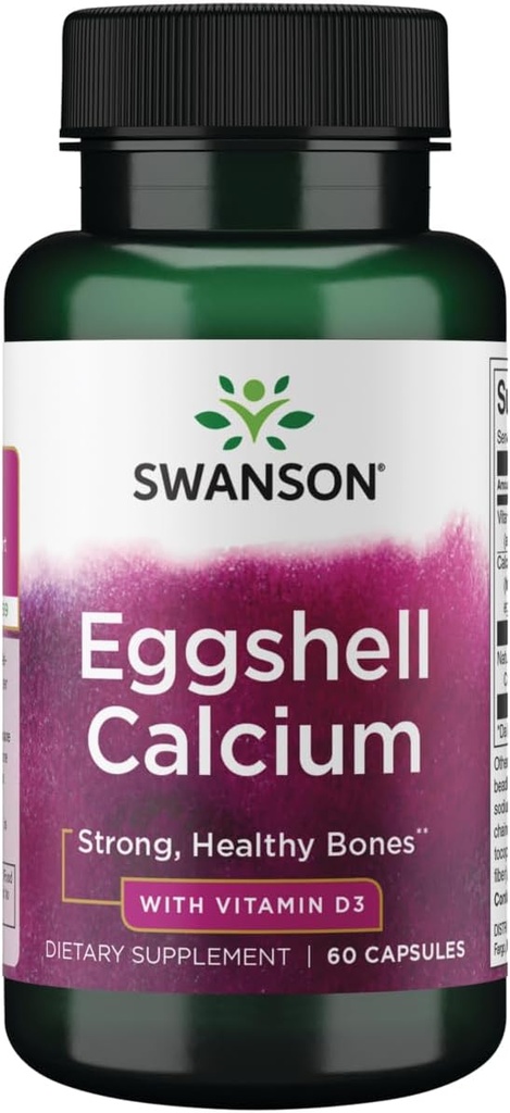Swanson Eggshell Calcium koos vitamiiniga D-3 60 kapslit