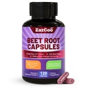 Beet Juur Kapslid 1000mg Per Serving, toetab lämmastikoksiidi tootmist ja vererõhku, Black Pepper Extract, Non-GMO, Gluteenivaba, Vegan - 120 loeb