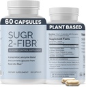 OPTIVIDA Sugr-2-Fibr - Premium Blood Sugar Support Supplement* (60 Count) - Support Healthy Blood Sugar Levels* by Supporting Glucose Metabolism to Fiber* - Gluten Free, Non GMO, Veggie Capsules.